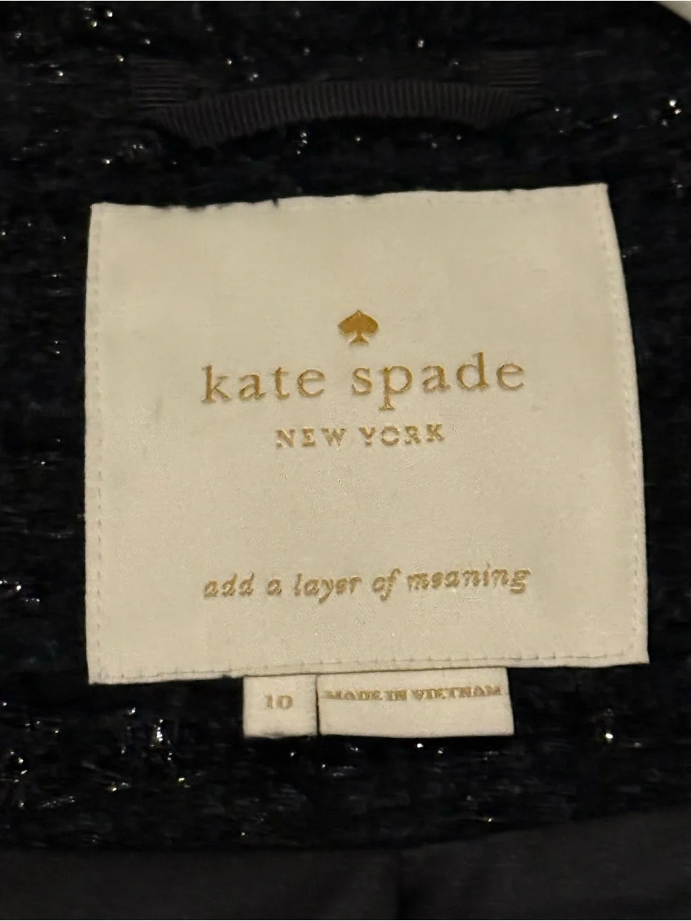 Kate Spade New York Dashing Beauty sparkle tweed coat size 10 EUC